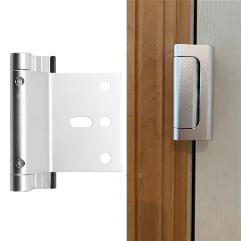 LICE-2Pack アルミ合金 U ドア補強ロック セキュリティドアロック ホームプルーフドアストッパー シルバー