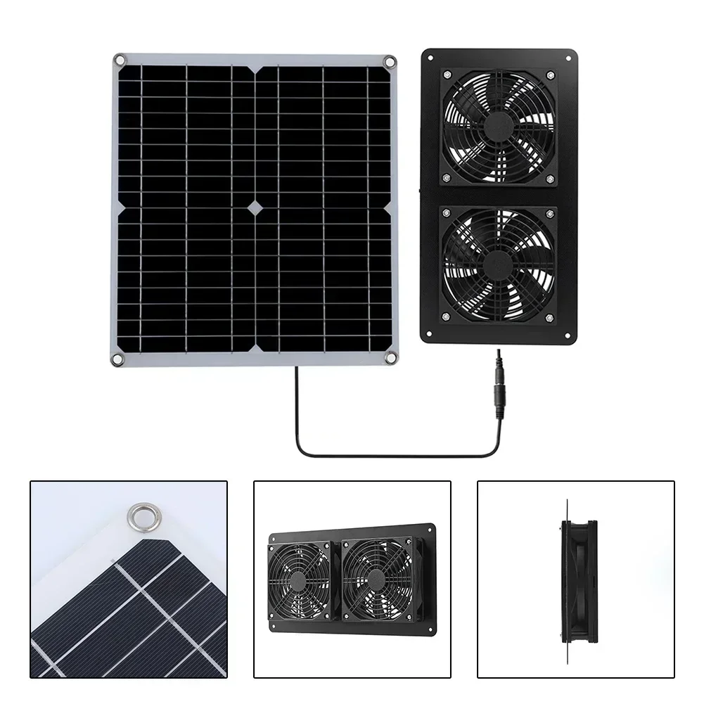 30W Outdoor Solar Exhaust Fan 12V Waterproof Solar Panel Air Extractor Fan For Dog Chicken Coop RV Greenhouse Fan Power Tools