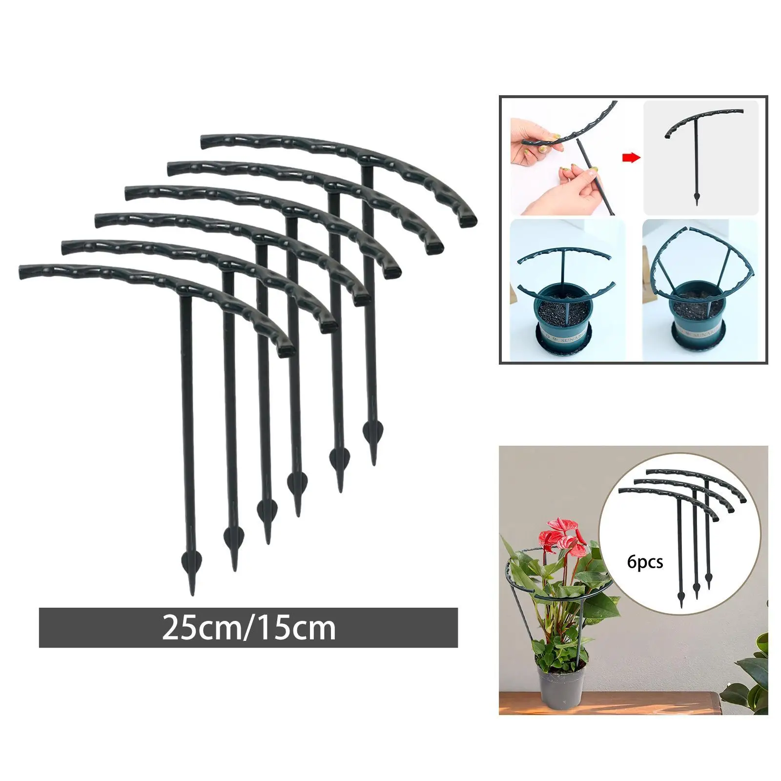 6x supporti per piante, supporto per piantare, gabbie per piante, per balcone di vite di ortensia