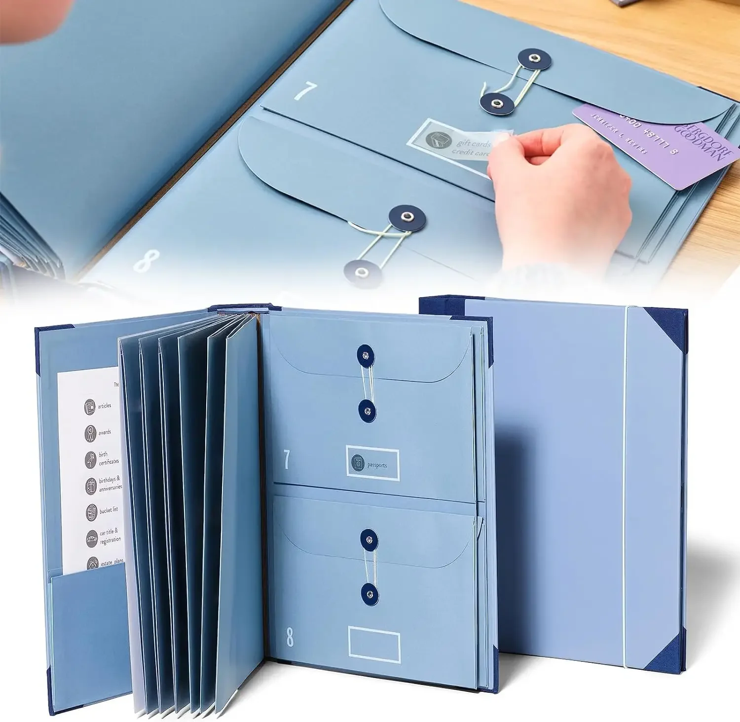 Document Organizer Folio Importante Document Binder, Pocket Organ Storage, em Case, Go Missing