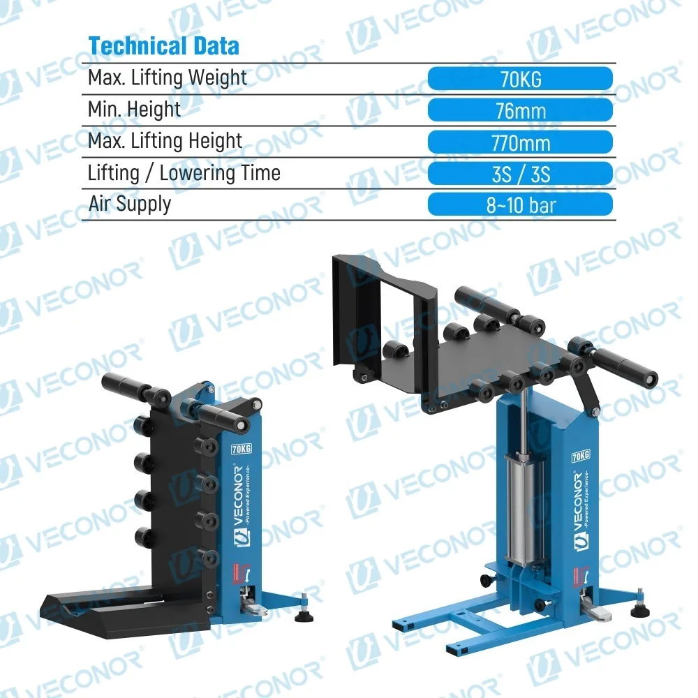 VECONOR Pneumatic Tyre Wheel Lifter for Tire Changer Universal Air Operation Tire Lifting Machine Wheel Moving Carrying Device