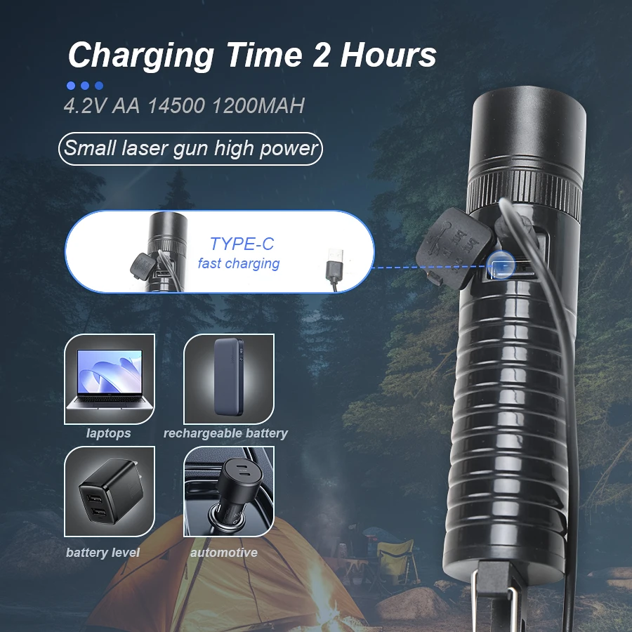 Multifunctional Flashlight TYPE-C Charging High Lumens Ultra Strong Long-range Telescopic Zoom Outdoor Waterproof Portable Light