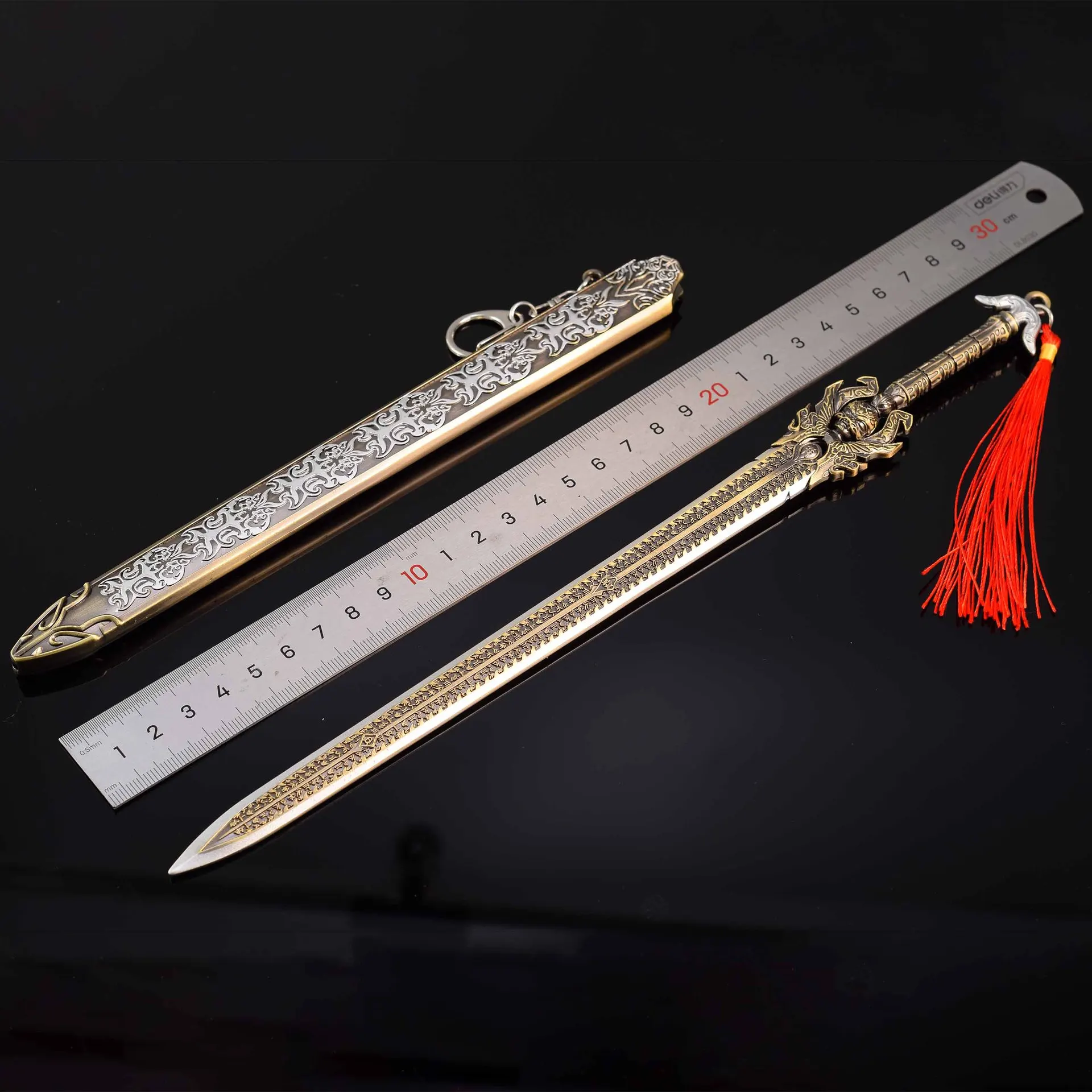 Espada de sabiduría china de Li Jinglong, 29cm, periféricos de Anime, modo de arma de aleación, arma de juguete, Samurai, Cosplay, juguetes, regalos, colecciona