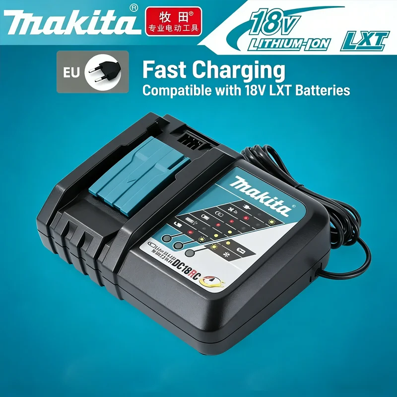 

3A DC18RC Fast Battery Charger Compatible Makita 18V 14.4V BL1860B BL1850B BL1840 BL1830BL1820 BL1415 Power Tool Battery Charger