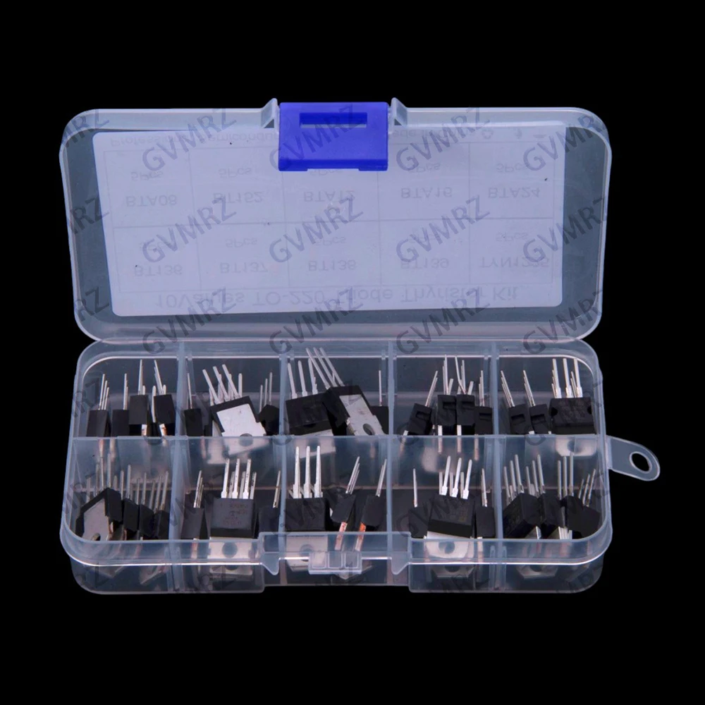10Values BT136 BT137 BT138 BT139 50PCS Silicon Controlled Thyristor BTA12 BTA16 BTA24 TO-220 TYN1225 BTA08 BT152