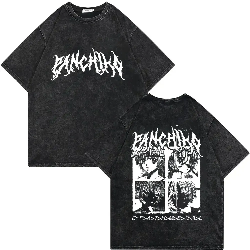 Gewaschenes Vintage Rockband Panchiko Tour 2026 T-Shirt für Männer und Frauen, Lässiges Baumwoll-T-Shirt, Herren Gothic Oversized T-Shirts Streetwear – Detail 8