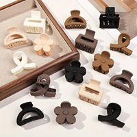 5 Pcs Small Flower Hair Claw Clips for Women Girls,Matte Rectange Jaw Clips,Semicircle Barrettes for Thin Hair