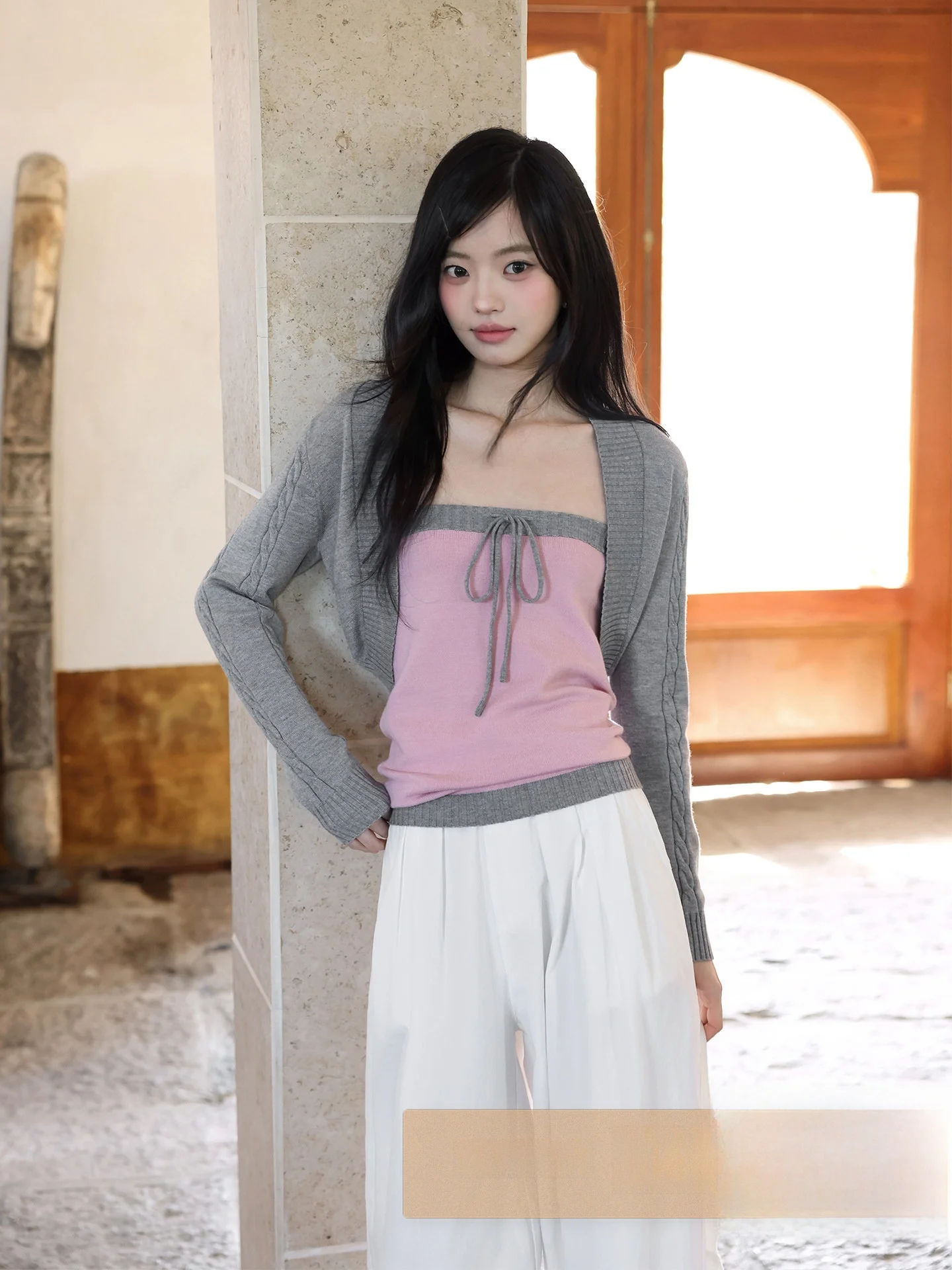 

Ele Korean Sle Knitted Sweater Set Unique Beautiful Spring New Arrival Women's Faion Casual Long Sve Crew Ne