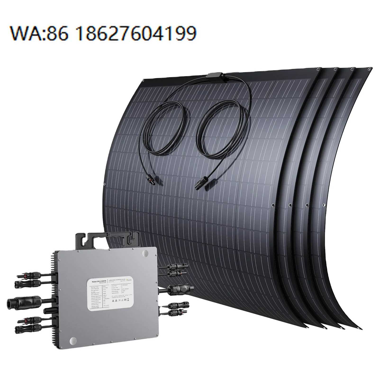 2000W Balcony Solar Kit Grid Tie Solar Energy Storage System With 2KW Micro Inverter 4240W Flexible Solar Panel PV Kit