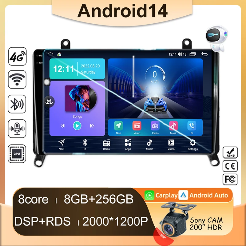 Auto Screen Android For Toyota Hiace H300 VI 6 GranAce I 1 2019 - 2022 Navigation Video Stereo Car Radio Player No 2din Monitor