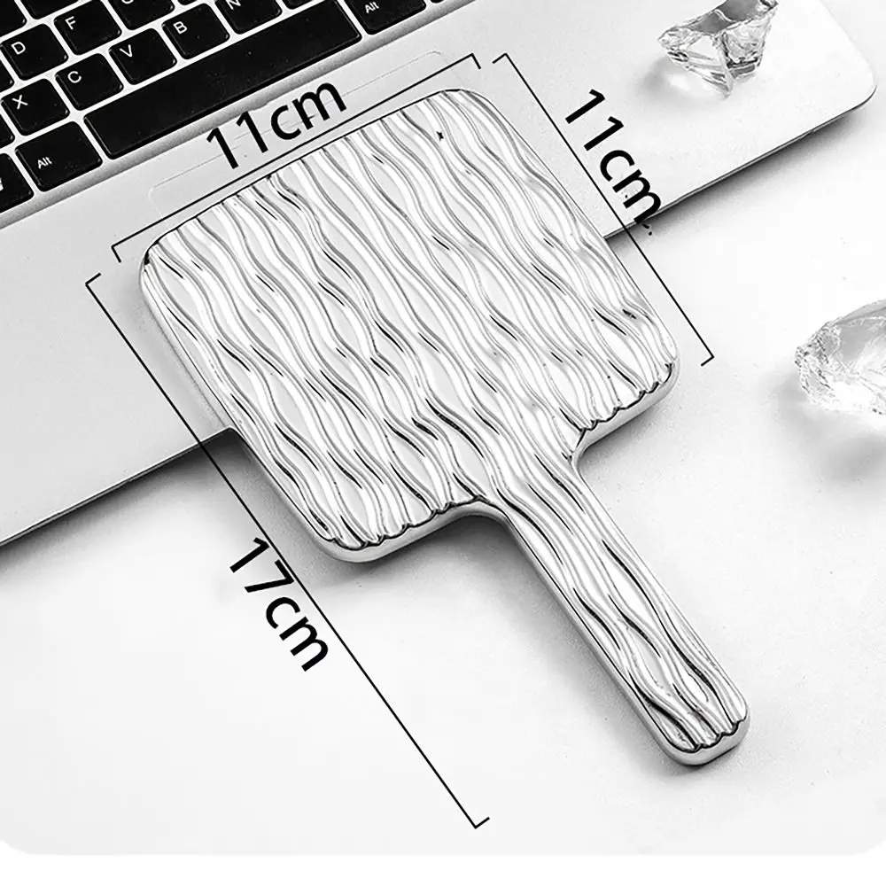 Foldable High Definition Makeup Mirror Water Ripple Suqare Handhold Mirror INS Style Dental Mirrors Gift