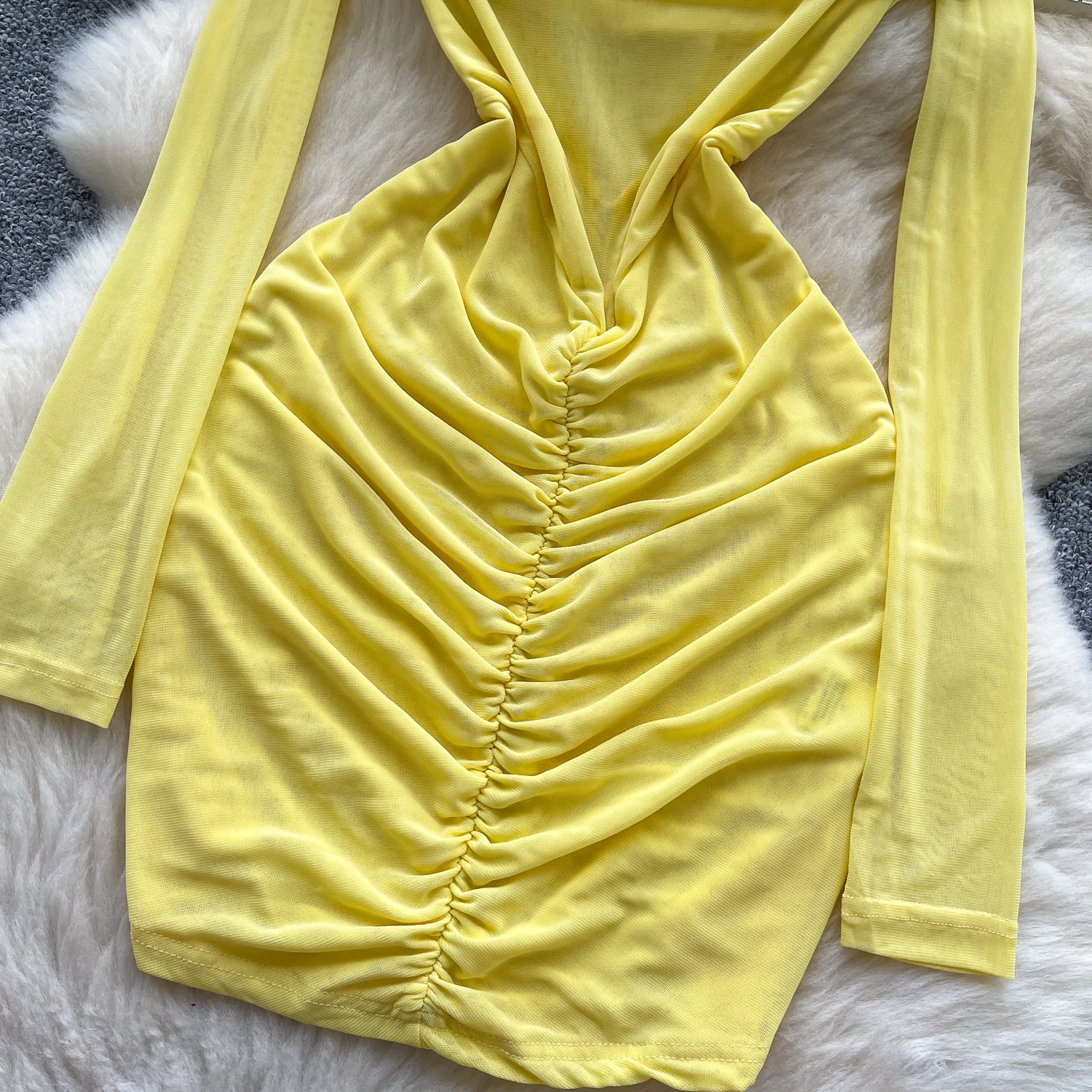 أنيقة خمر مائل الرقبة بدوره إلى أسفل طوق ضئيلة أنيقة الجنية الكورية أزياء بوهو فستان الشمس النساء الملابس