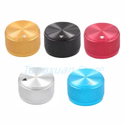 1pc CNC Machined Aluminum Alloy Switch Control Knob 25x15.5mm Volume Audio Electric Guitar Bass Cap 6mm Round Shaft With Screw