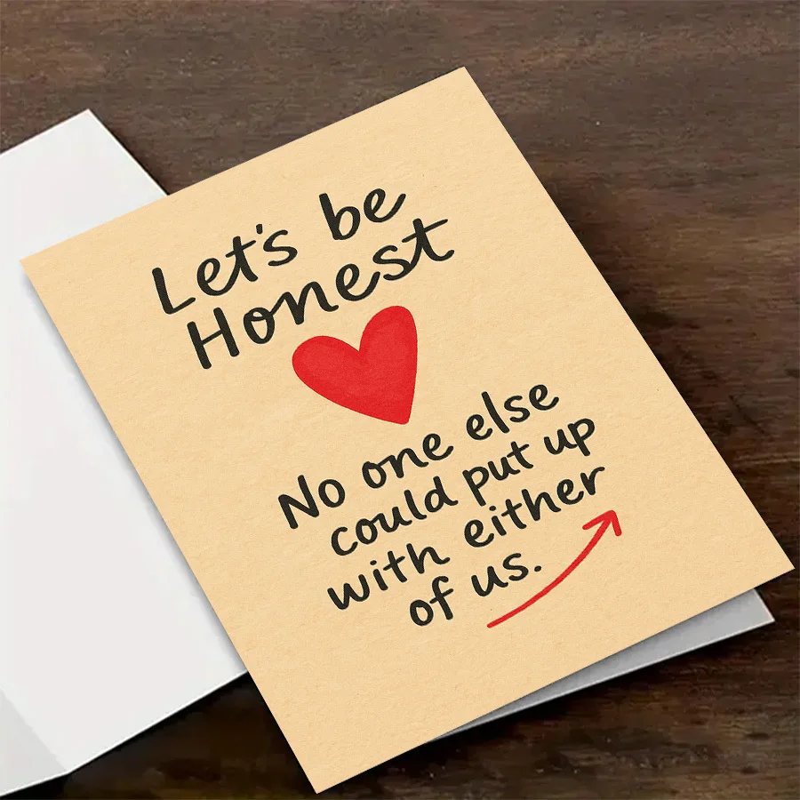 1pc Funny Relationship Greeting Card for Couples, Romantic Anniversary Gift for Husband Wife Partner, Heartfelt Love Letter