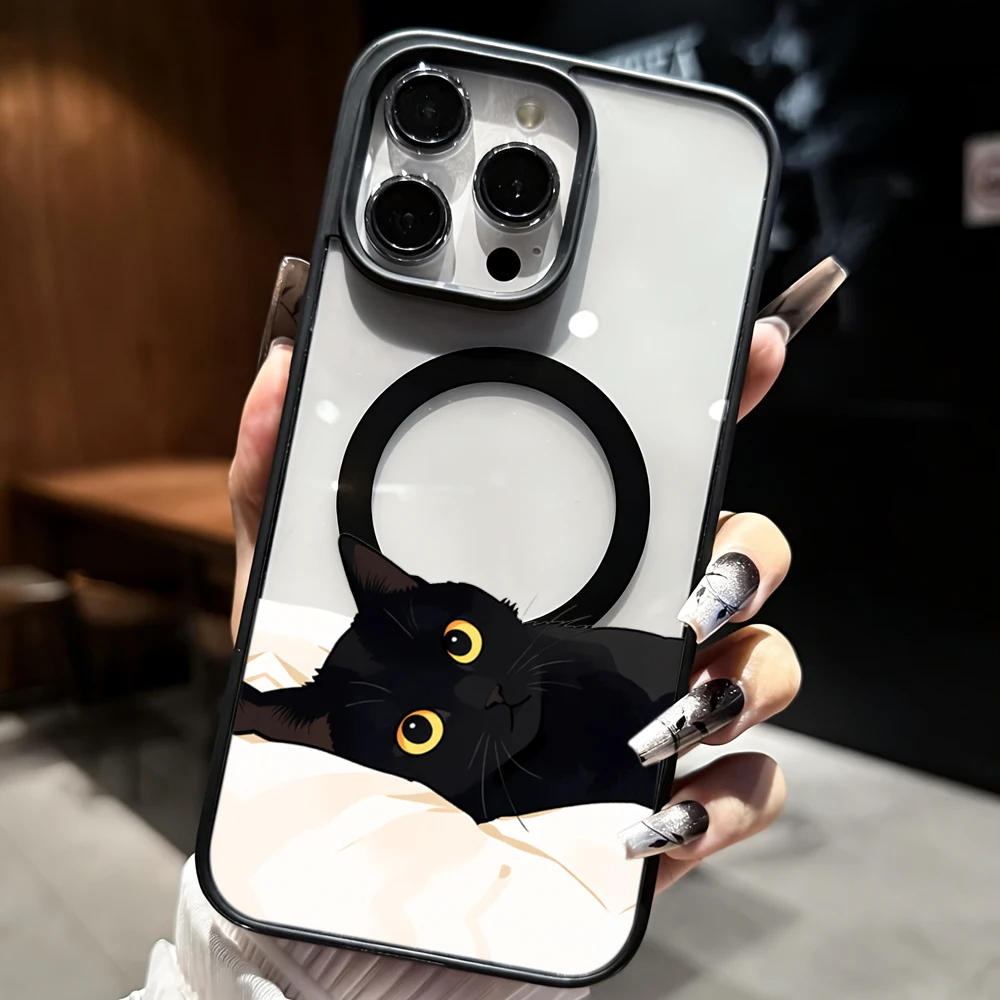 Amiable Kitten Ästhetische Klare Hülle für iPhone 17 16 11 12 15 Pro Max 13 14 Plus Hüllen für Magsafe Kabelloses Laden Sturzsichere Abdeckung – Detail 1