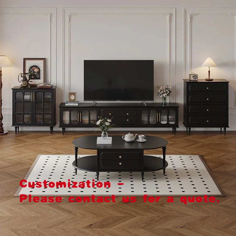 

custom.Experienced Factory Luxury Living Room Furniture Set French Style TV Stand Coffee Table Side Cabinet Large Storage with D
