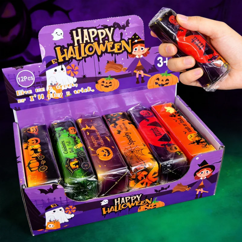 2026 New Hot Halloween themed 14cm butter stick slow rebound silicone pinch stick children's party stress relief gifts