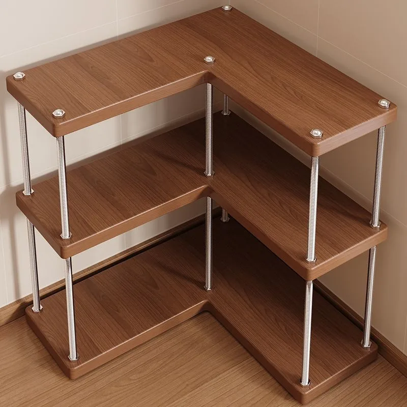 2/3 Layers Corner Shelf Wooden Storage Rack Cup Cosmetics Display Rack Storage Holders Home Organizer Kitchens Accessories