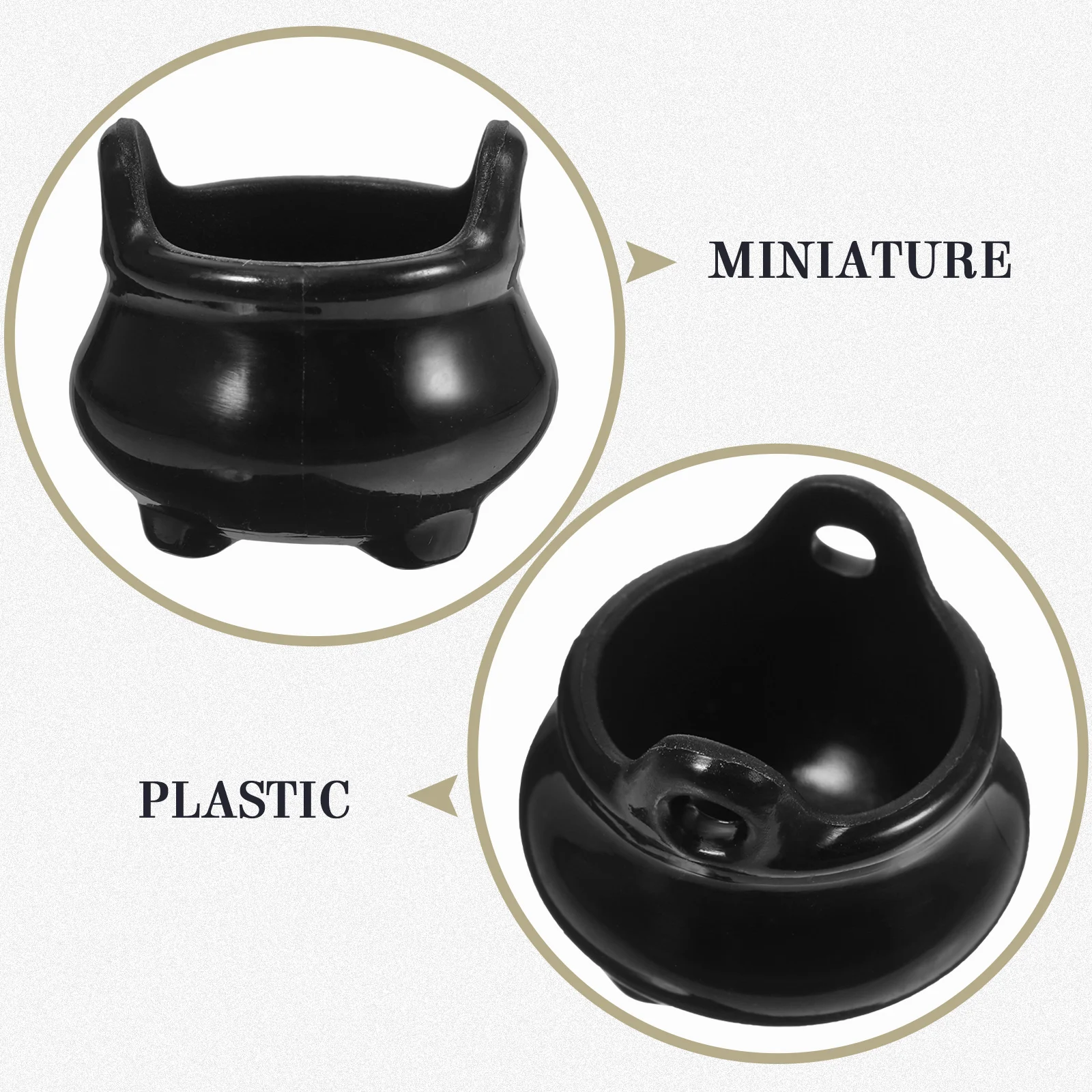 10Pcs Halloween Mini Cauldron Kettles Dolls House Miniature Mini Halloween Candy Bucket Pot Witch Cauldron Holder Jar