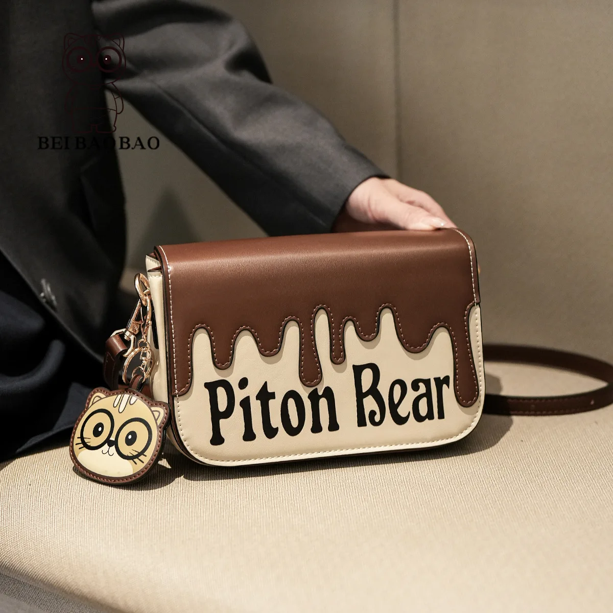 

2025 Cat Square Crossbody Bag for Women Minimalist Shoulder Handheld Purse Fashionable Handbag