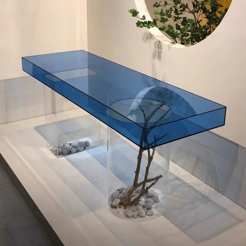 Acrylic Nakajima water table display stand clothing store table light luxury simple display table Internet celebrity store booth