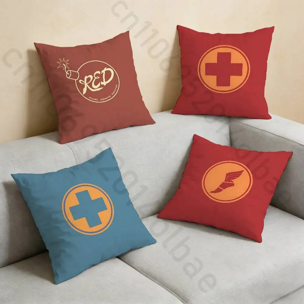

Game-T-tF2 Pillow Case Anti-dustmite Pillowcase Invisible zipper silky short plush Sofa cushion cover