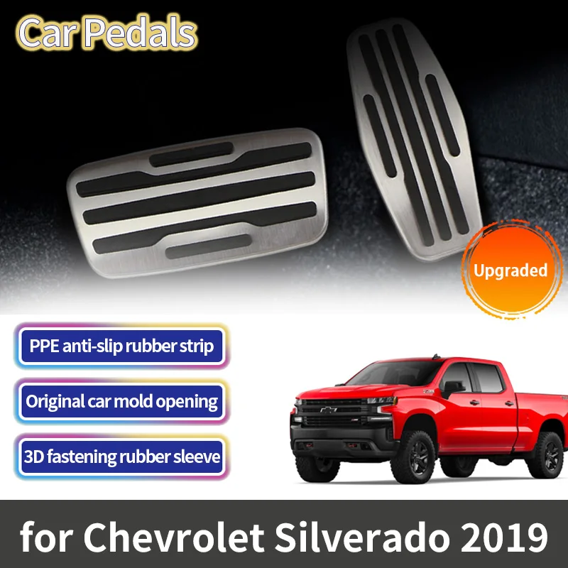 Pedales de pie antideslizantes para coche, acelerador de combustible, freno, almohadillas de Pedal, accesorios para GMC Chevrolet Silverado 2022 Sierra 2023 ~ 2019 2021