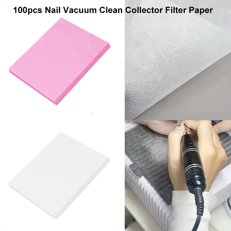 100pcs Disposable Nail Dust Collector Filters Dustproof Replacement Nail Vacuum Dust Collector Nails Dust Vacuum Machine Tools