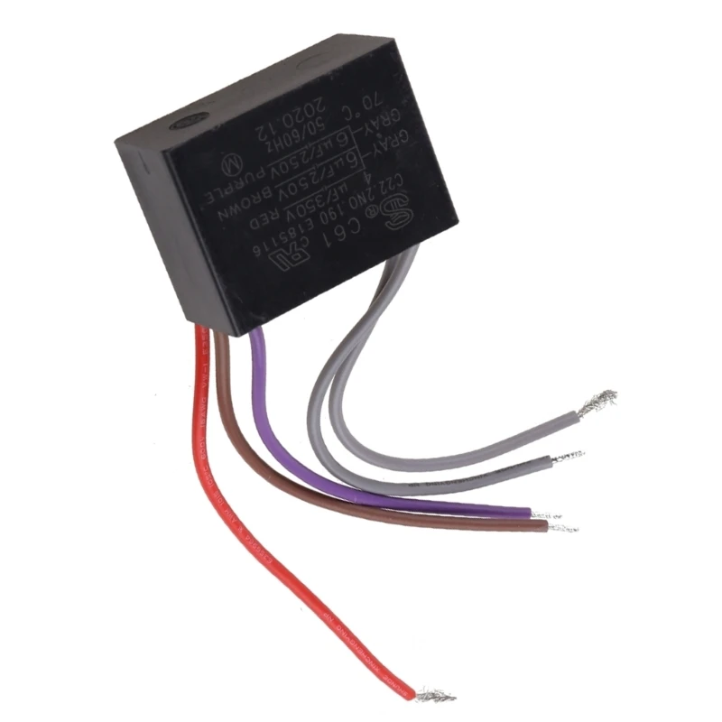 2023 ใหม่ CBB61 250V เพดาน Fan Capacitor สำหรับมอเตอร์พัดลมไฟฟ้าเครื่องกำเนิดไฟฟ้า 50/60Hz 4.5 + 6 + 5UF 4.5 + 6 + 6UF 5 + 5 + 4