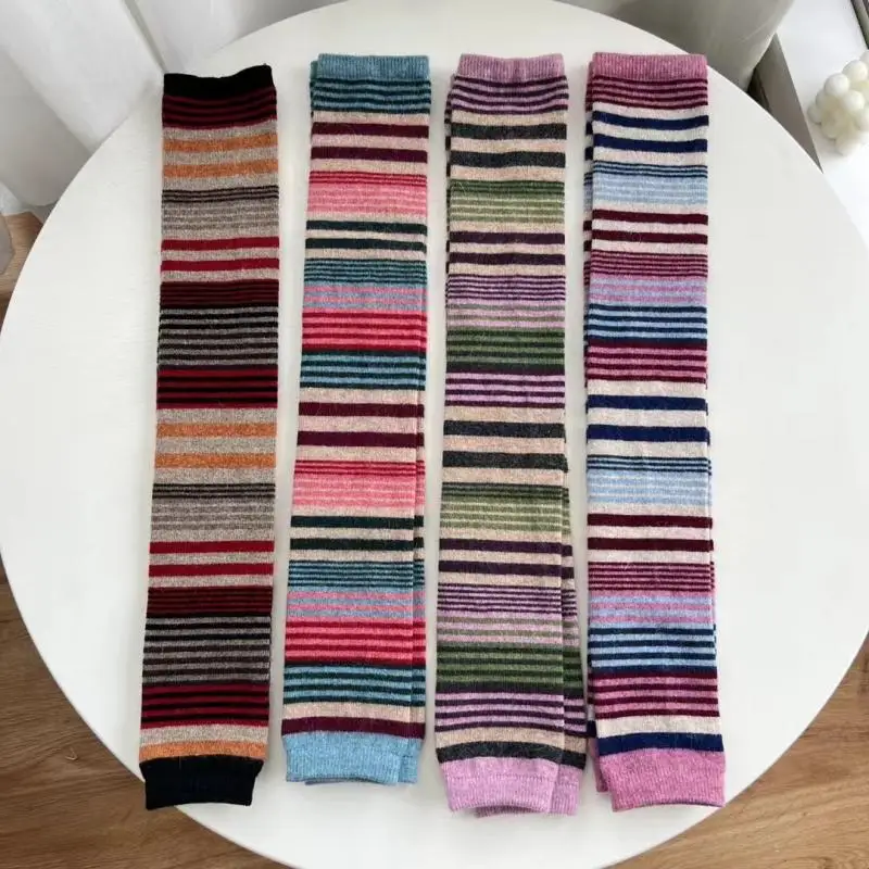 

Fall Winter Bontique Wool Mixed Knit Warm Leg Warmer Korea Long Boots Footless Socks Softness And Warmth Cashmere Quality 2024