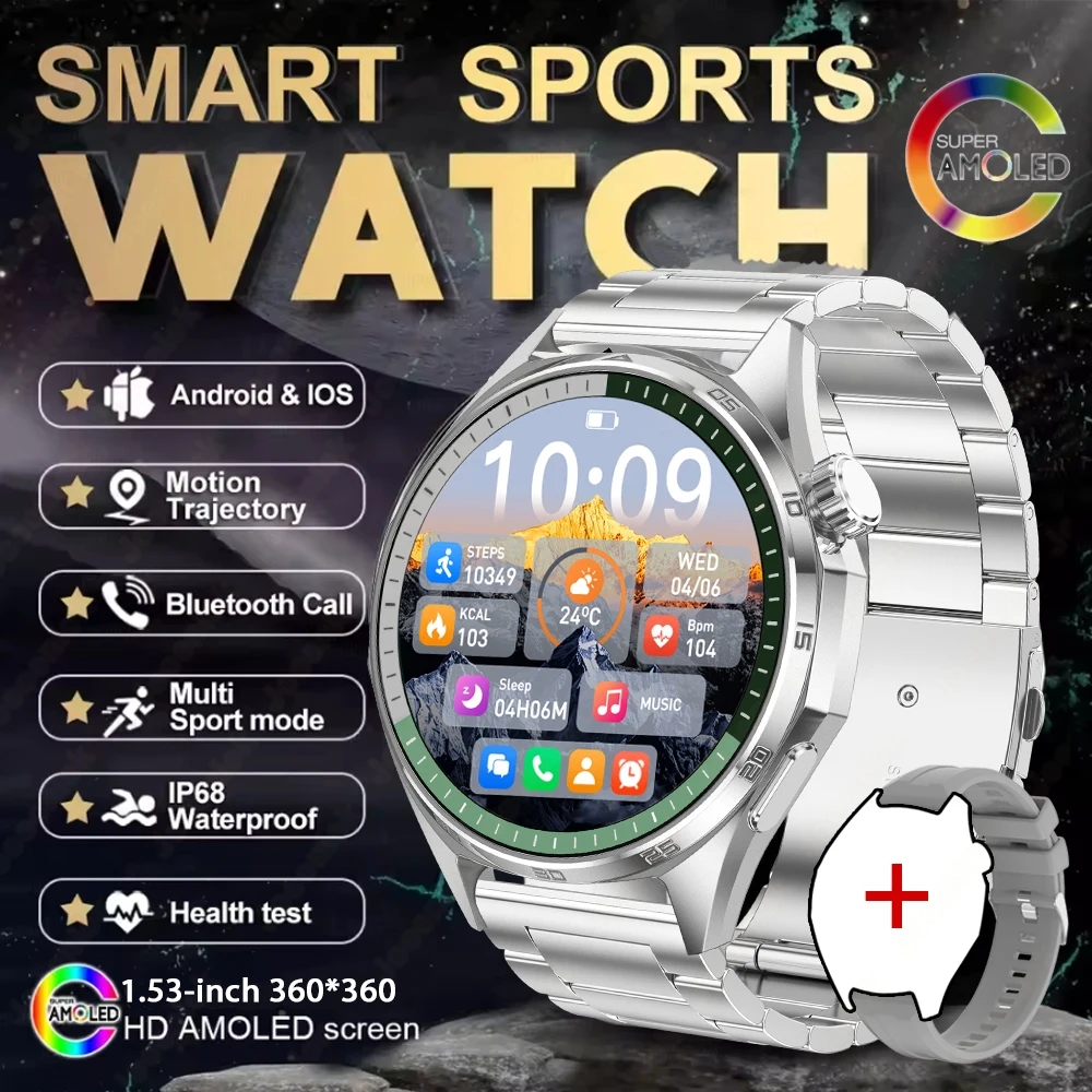 2026 Neue GPS Sport-Smartwatch für Herren NFC Kompass Fitness-Tracker Bluetooth-Anruf IP68 Wasserdichte Smartwatch für Android iOS