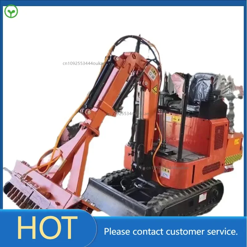 Two-lining platform hair chisel for tunnel low side wall, pneumatic hair chisel, crawler vehicle-mounted tunnel hair chisel