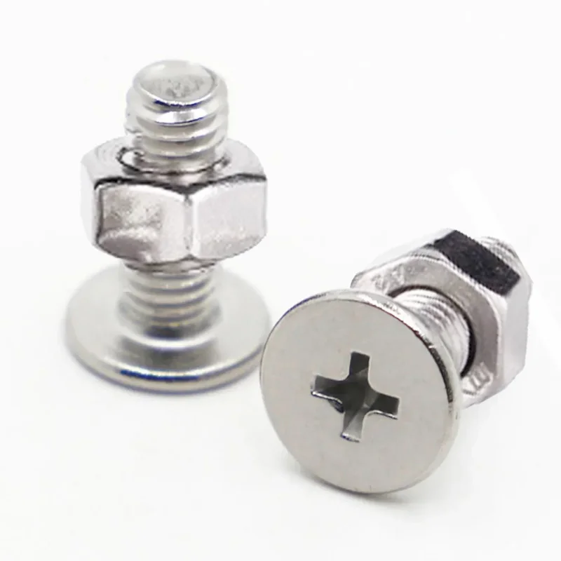 10-50pcs M1.2-6 CM Laptop Screw Stainless Steel Thin Head Machine Screw Cross Phillips Wafer Head Screw Hex Nuts Assortment Kit