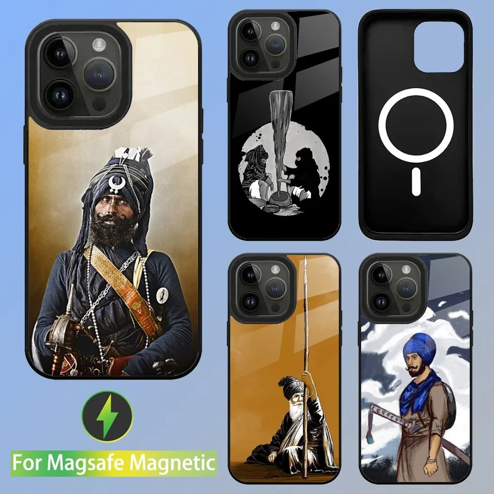 Nihang Singh Sikh pioneer Phone Case For iPhone 15,14,13,12,11,Plus,Pro,Max Mini Magsafe Magnetic Wireless Charging