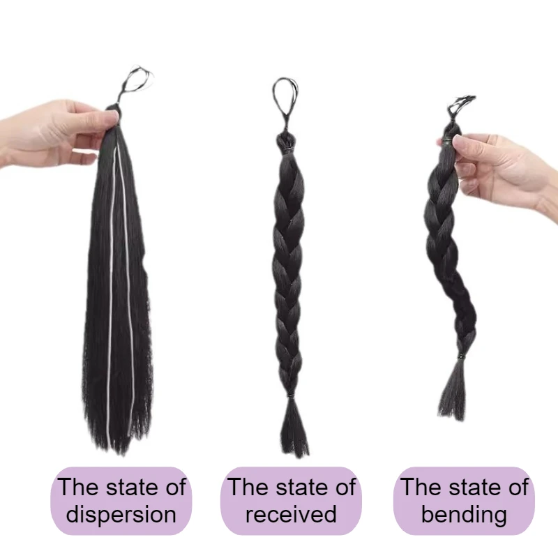 12inch Short Natural Hair Ponytail Extension with Hair Ties Soft Synthetic Hair Pieces for Women Braid Ponytail Girls Daily Wear