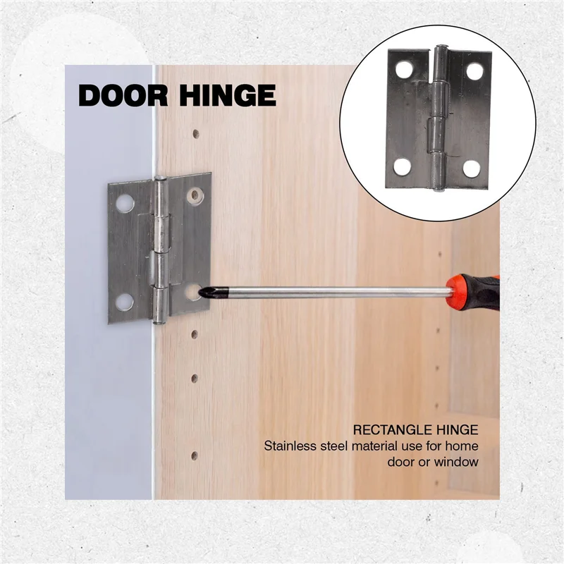 BMBY-Rectangle Folding Closet Cabinet Door Hinge Hardware 1.5Inch 80 Pcs