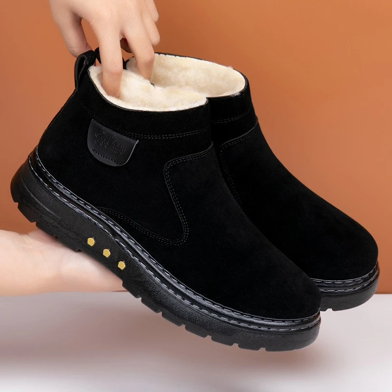 Winter new simple comfortable snow boots with high top thick insulation warm bottom fashionable wear-resistant men's shoes