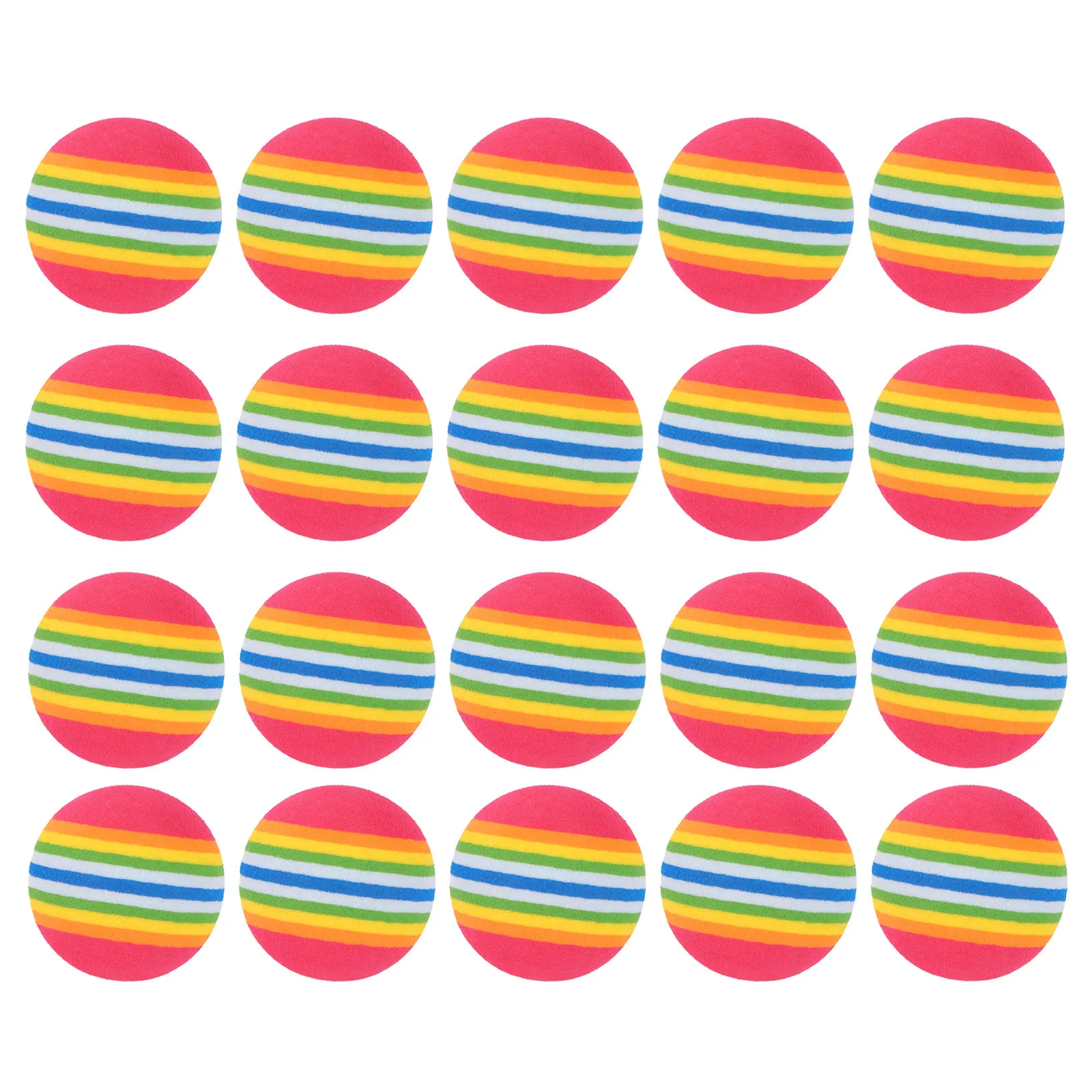25Pcs Golf Practice Balls Rainbow EVA Foam Soft Lightweight Indoor Training Approach Shot Aids