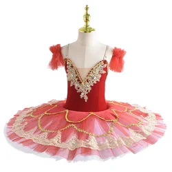 Bianco rosso pizzo balletto tutu donne professionali cigno nero concorrenza paillettes fiore vestito gonna bambini bambino ragazze bambino adulto