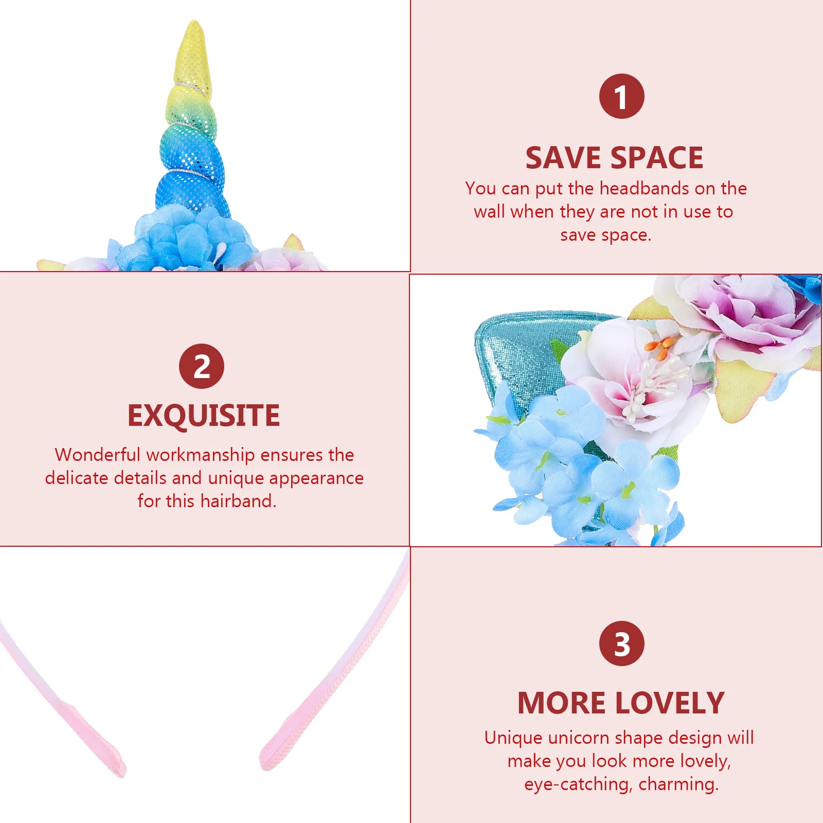 

Unicorn Headband Lovely Lightweight Cloth Hair Band Party Cosplay Birthday Headwear Hair Accessory Unicorn Headband