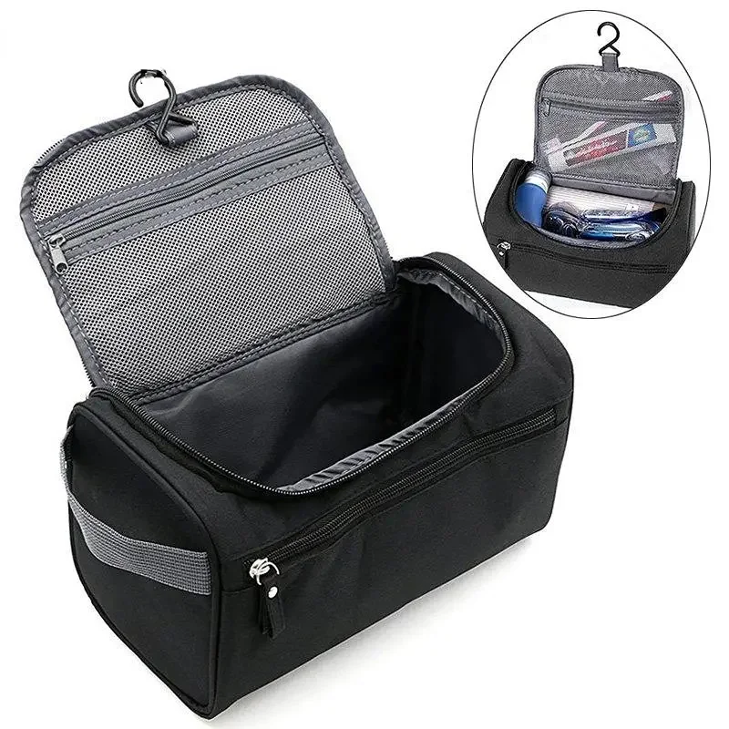 Zipper Polyester Men Business Portable Storage Bag Toiletries Organizer Women Travel Cosmetic Bag Hanging Waterproof Wash Pouch