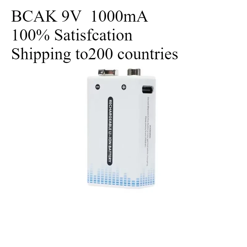 

BCAK with USB Type-c Suitable for Microphones Access Locks Multimeters Instruments and Meters Etc 9V 1000mAh Lithium Battery