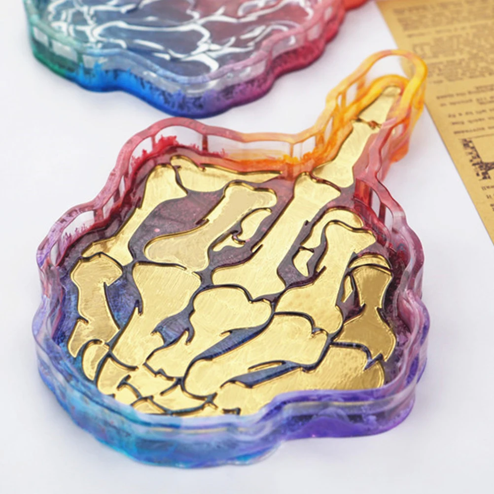 

Creative Crystal Drop Hand Molds Silicone Wear-Resistant Diy Jewelry Storage Epoxy Moulds Stylish Durable Casting Molds For