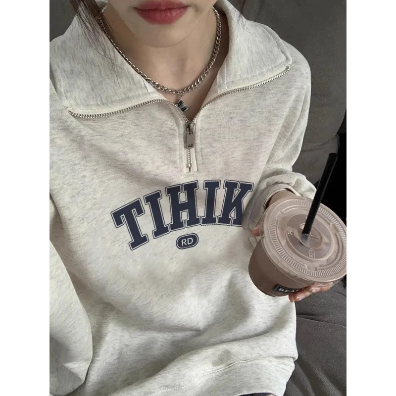 Milk‑style Polo‑collar Sweatsh - Women'S Fashion Zip Hoodie review and price