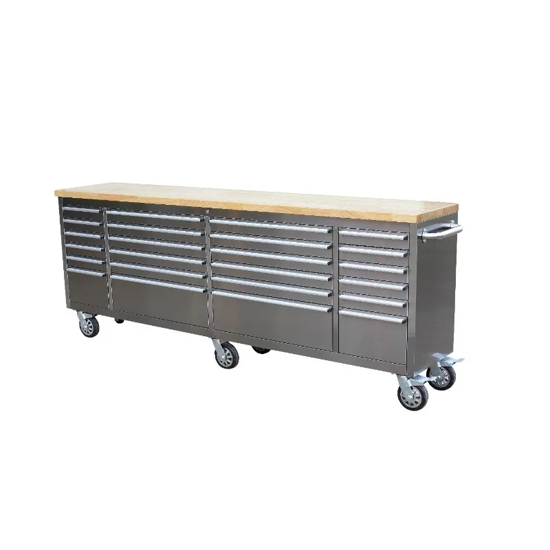 

Heavy Duty 96-Inch Stainless Steel Tool Cart 24 Drawer Tool Chest for Tool Storage and Workshop Use Customizable OBM/OEM
