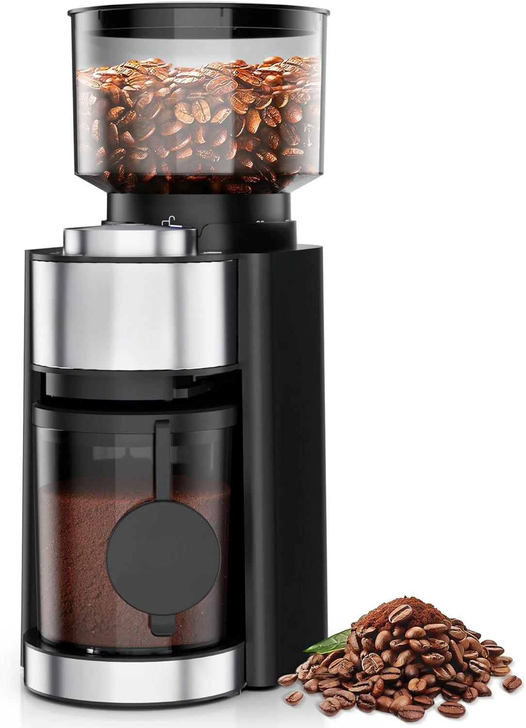 Coffee Bean Grinder with 25 Grind Setting, 2-12 Cups Timer, Conical Coffee Grinders for Home Use, 3-Ears Portafilter Holder