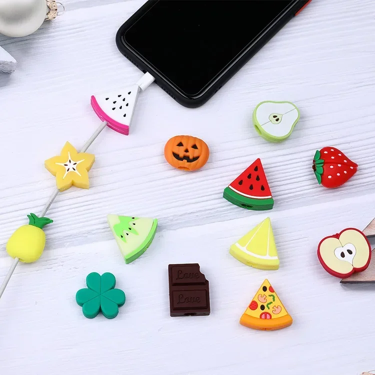 Cute Fruit Phone Usb Cable ProtectorCable Chompers Cord Animal  Charger Wire Holder Organizer Protection for iPhone Huawei