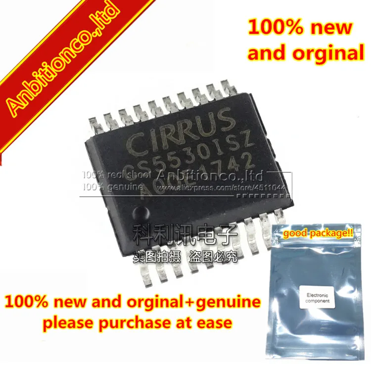 2pcs 100% new and orgina   CS5530 CS5530-ISZ  24-bit ADC with Ultra-low-noise Amplifier SSOP20  in stock