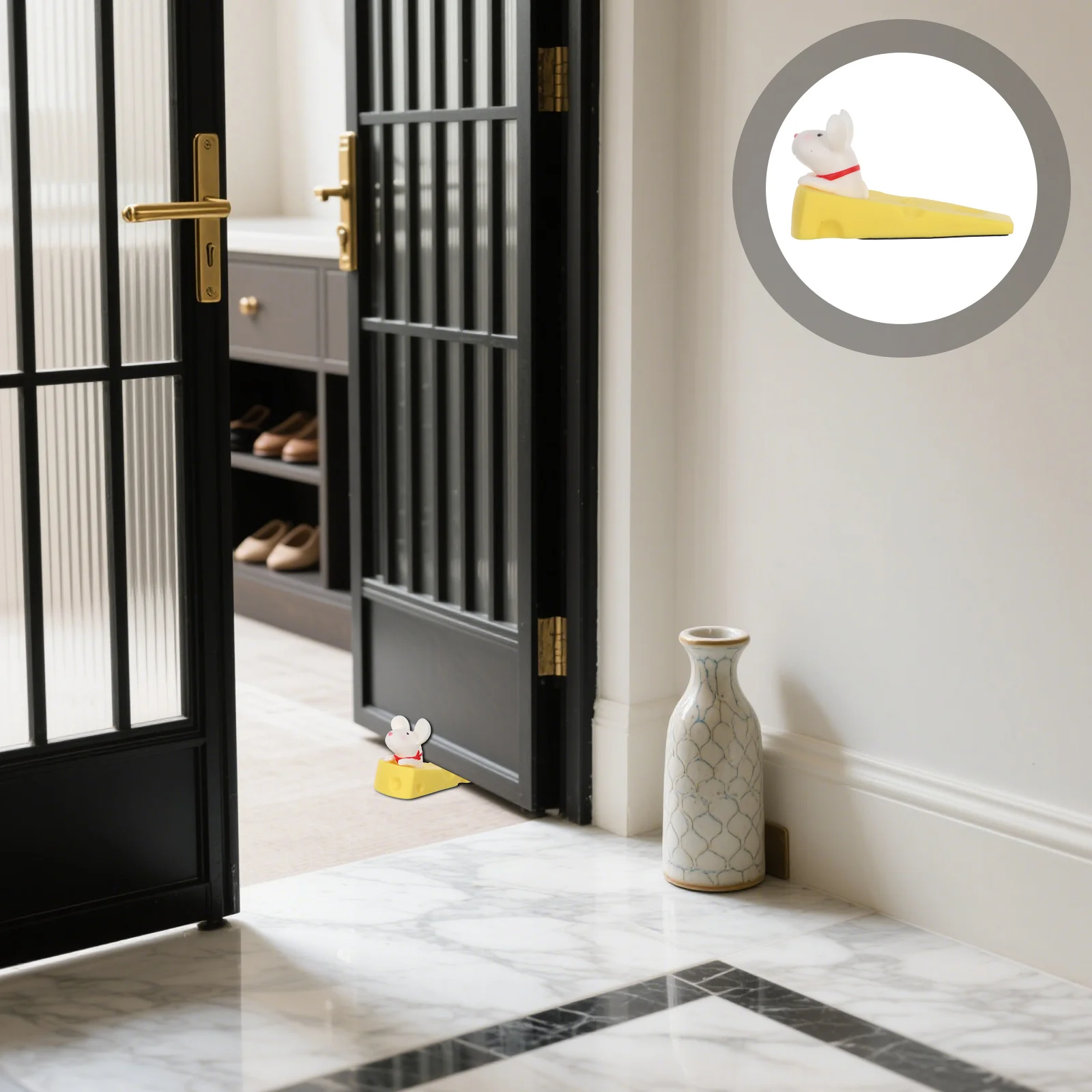 

2Pcs Cute Cartoon Mouse Door Stopper Decorative Anti Collision for Home Office Bedroom Kids Room Plastic Wedge