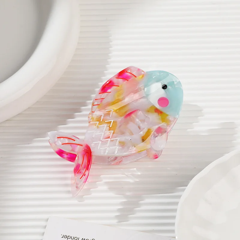 Muweordy Creativity Cute Colorful Fish Hair Claw Acetate Claw Clip Aquatic Creatures Crab Hair Clip Hair Accessories for Women